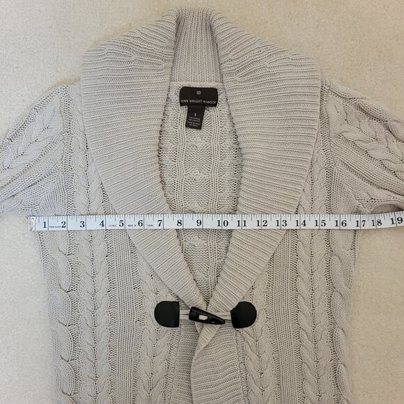 Fenn Wright Manson Size S Cable Fisherman Knit Shawl Collar Cardigan Sweater - Picture 11 of 16